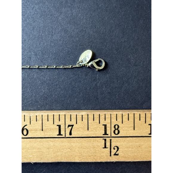 Lia Sophia Lavaliere Pendant Necklace Georgian Y Drop Edwardian Silver Tone 18” - Picture 8 of 10